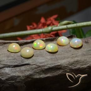 Pedras preciosas de Opala Multicolorido natural de 8.15 ct, Redondo, Translúcido
