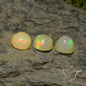 Pedras preciosas de Opala Multicolorido natural de 5.12 ct, Redondo, Translúcido