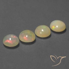 Pedras preciosas de Opala Multicolorido natural de 4.71 ct, Redondo, Translúcido