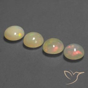 Pedras preciosas de Opala Multicolorido natural de 4.71 ct, Redondo, Translúcido