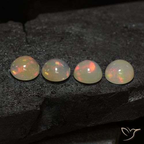 5.36ctw Natural Multicolorido Opala, Redondo, Transparente