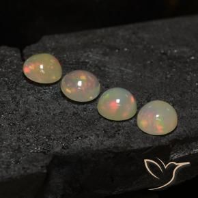 Pedras preciosas de Opala Multicolorido natural de 5.36 ct, Redondo, Transparente
