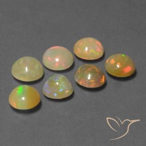 Pedras preciosas de Opala Multicolorido natural de 5.32 ct, Redondo, Translúcido