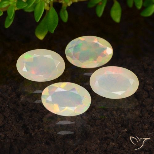 1.23ctw Natural Multicolorido Opala, oval, Transparente