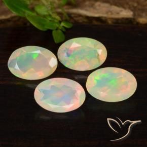 Pedras preciosas de Opala Multicolorido natural de 1.14 ct, oval, Transparente