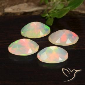 Pedras preciosas de Opala Multicolorido natural de 1.14 ct, oval, Transparente