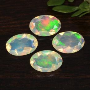 Pedras preciosas de Opala Multicolorido natural de 1,01 ct, Corte Oval, Transparente