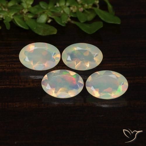 Pedras preciosas de Opala Multicolorido natural de 1.13 ct, oval, Transparente