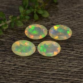 Pedras preciosas de opala multicolorido natural de 1,03 ct, corte oval, transparente