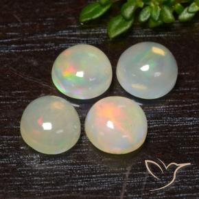 Pedras preciosas de Opala Multicolorido natural de 2.11 ct, Redondo, Transparente