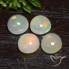Pedras preciosas de Opala Multicolorido natural de 2.11 ct, Redondo, Transparente