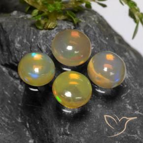 Pedras preciosas de Opala Multicolorido natural de 1.77 ct, Redondo, Transparente