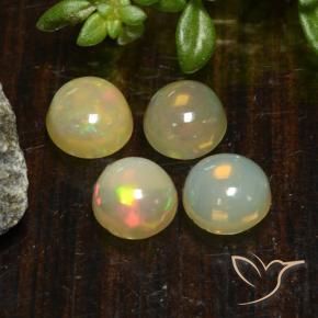 Pedras preciosas de Opala Multicolorido natural de 1.45 ct, Redondo, Translúcido