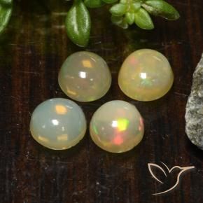 Pedras preciosas de Opala Multicolorido natural de 1.45 ct, Redondo, Translúcido