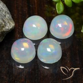 Pedras preciosas de Opala Multicolorido natural de 1.81 ct, Redondo, Transparente