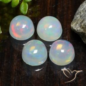 Pedras preciosas de Opala Multicolorido natural de 1.81 ct, Redondo, Transparente