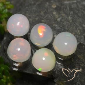 Pedras preciosas de Opala Multicolorido natural de 2.04 ct, Redondo, Translúcido