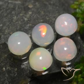 Pedras preciosas de Opala Multicolorido natural de 2.04 ct, Redondo, Translúcido
