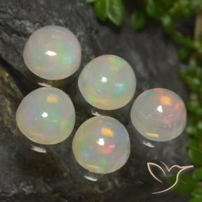 Pedras preciosas de Opala Multicolorido natural de 1.92 ct, Redondo, Translúcido