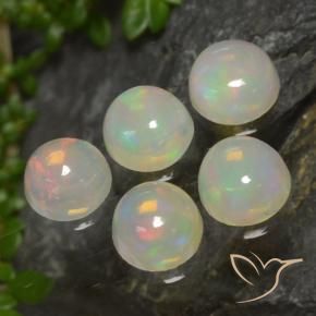 Pedras preciosas de Opala Multicolorido natural de 1.92 ct, Redondo, Translúcido