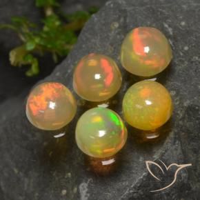 Pedras preciosas de Opala Multicolorido natural de 1.96 ct, Redondo, Transparente