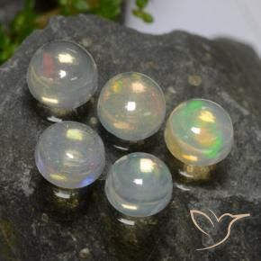 Pedras preciosas de Opala Multicolorido natural de 1.94 ct, Redondo, Transparente