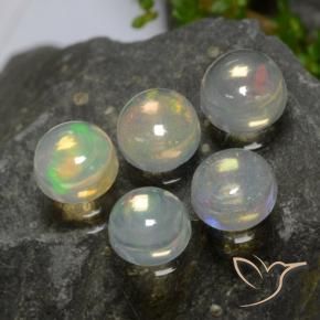 Pedras preciosas de Opala Multicolorido natural de 1.94 ct, Redondo, Transparente