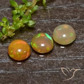 Pedras preciosas de Opala Multicolorido natural de 1.34 ct, Redondo, Translúcido