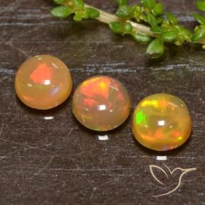 Pedras preciosas de Opala Multicolorido natural de 1.93 ct, Redondo, Translúcido