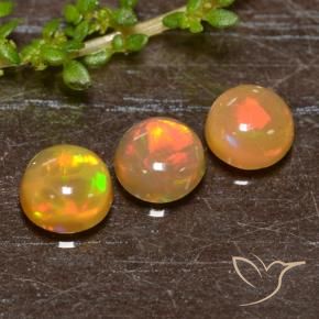 Pedras preciosas de Opala Multicolorido natural de 1.93 ct, Redondo, Translúcido