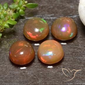 Pedras preciosas de Opala Multicolorido natural de 1.95 ct, Redondo, Translúcido