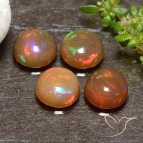 Pedras preciosas de Opala Multicolorido natural de 1.95 ct, Redondo, Translúcido