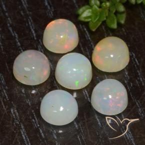 Pedras preciosas de Opala Multicolorido natural de 2.44 ct, Redondo, Transparente