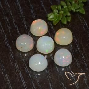 Pedras preciosas de Opala Multicolorido natural de 2.44 ct, Redondo, Transparente