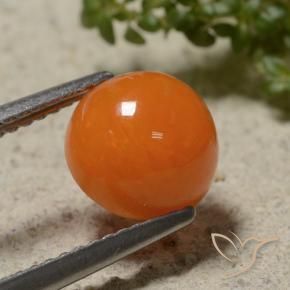 Opala fogo laranja Natural 1.41ct, Redondo, Translúcido