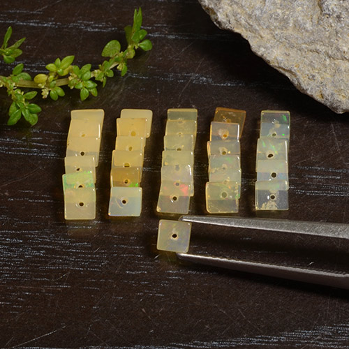 Pedras preciosas de Opala Multicolorido natural de 2.84 ct, Quadrado, Translúcido