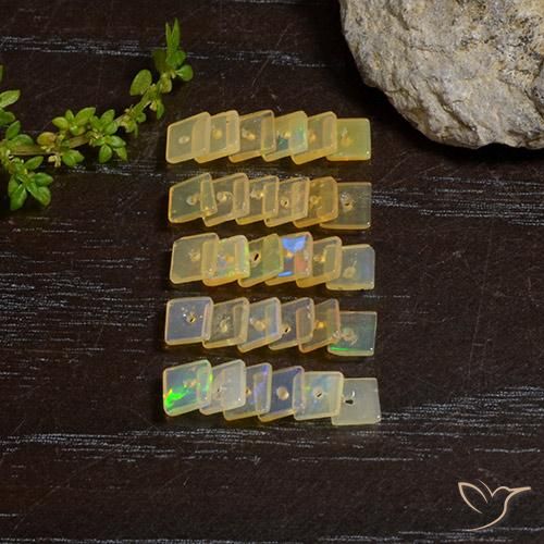 Pedras preciosas de Opala Multicolorido natural de 3.10 ct, Quadrado, Translúcido