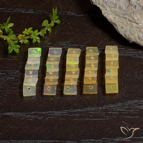 Pedras preciosas de Opala Multicolorido natural de 3.10 ct, Quadrado, Translúcido