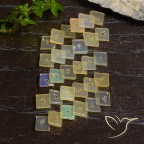 Pedras preciosas de Opala Multicolorido natural de 3.35 ct, Quadrado, Transparente