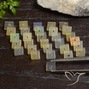Pedras preciosas de Opala Multicolorido natural de 3.35 ct, Quadrado, Transparente