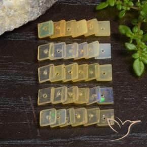 Pedras preciosas de Opala Multicolorido natural de 3.35 ct, Quadrado, Transparente