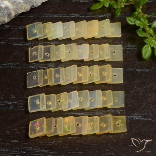 Pedras preciosas de Opala Multicolorido natural de 5.15 ct, Quadrado, Transparente