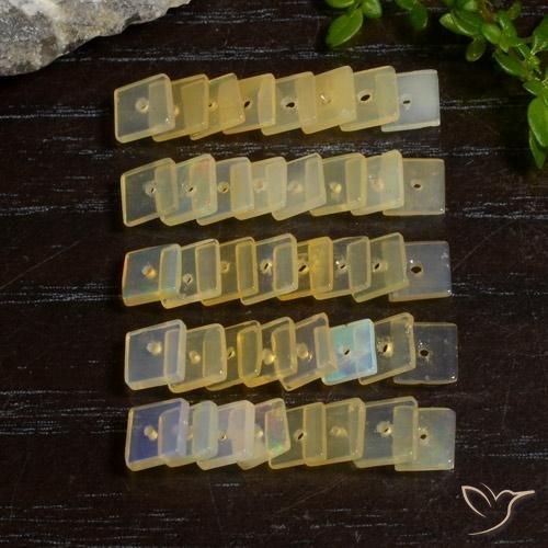Pedras preciosas de Opala Multicolorido natural de 5.59 ct, Quadrado, Transparente