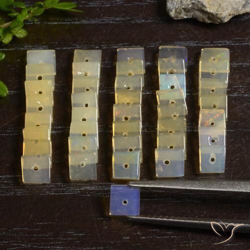 Pedras preciosas de Opala Multicolorido natural de 5.59 ct, Quadrado, Transparente
