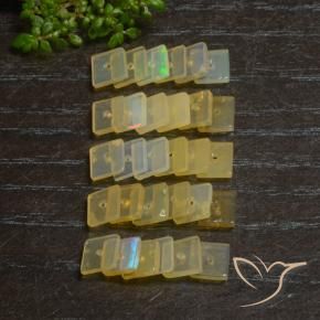 Pedras preciosas de Opala Multicolorido natural de 6.09 ct, Quadrado, Transparente