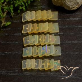 Pedras preciosas de Opala Multicolorido natural de 5.96 ct, Quadrado, Transparente