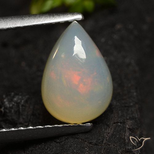 1.34ct Natural Multicolorido Opala, Formato de pêra, Translúcido