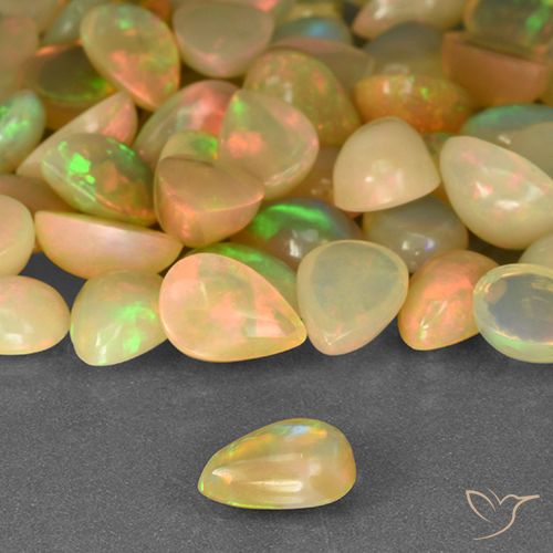 0.45ct Natural Multicolorido Opala, Formato de pêra, Transparente