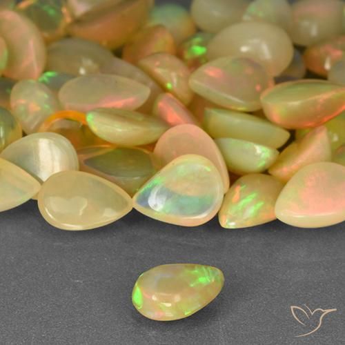 Opala Multicolorido Natural 0.45ct, Formato de pêra, Transparente