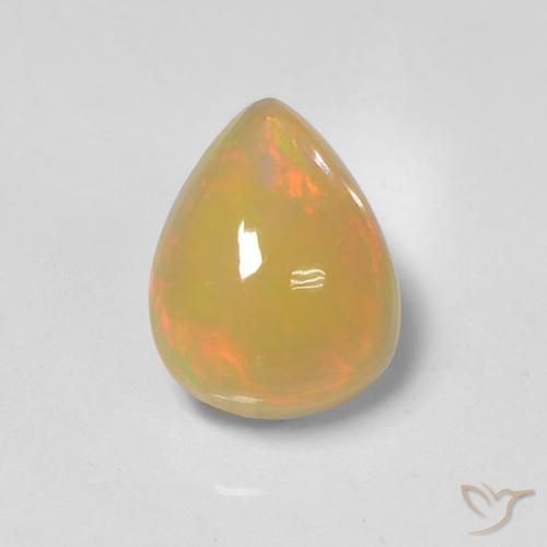 1.37ct Natural Multicolorido Opala, Formato de pêra, Translúcido
